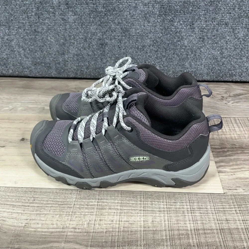 KEEN Oakridge Hiking Shoes Womens 7 Low Top Trail Sneakers Gray Purple EUC